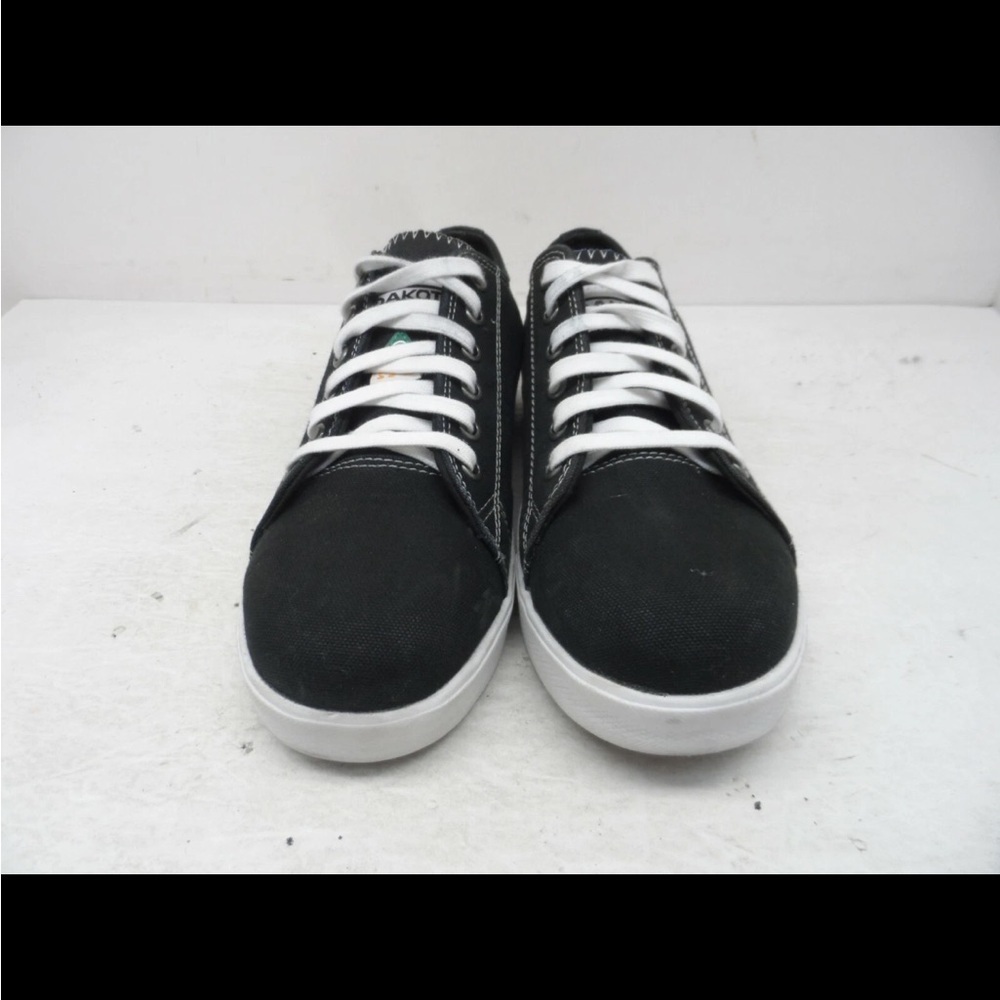 Classic Black Canvas Steal Toe Work Sneakers women 9.5 - Picture 2 of 12